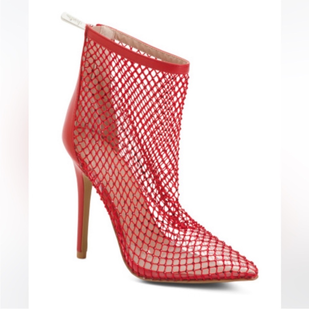 Charles By Charles David Red Mesh Stiletto Boots